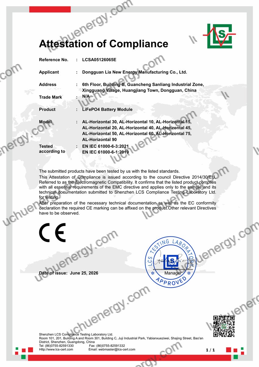 CE (Conformité Européenne) — AL-Horizontal 30kWh — CE Certificate